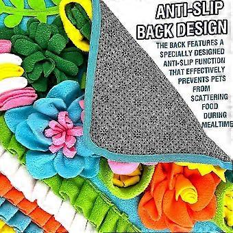 Snuffle Mat for Dogs Cats Rabbits, 15.4''*15.4'' Fleece Mentally Stimulating Toys for Small & Medium, Helps Control Eating Speed and Train S