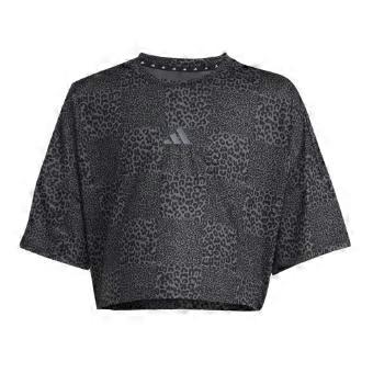 Adidas Girls Leopard Print Crop Top