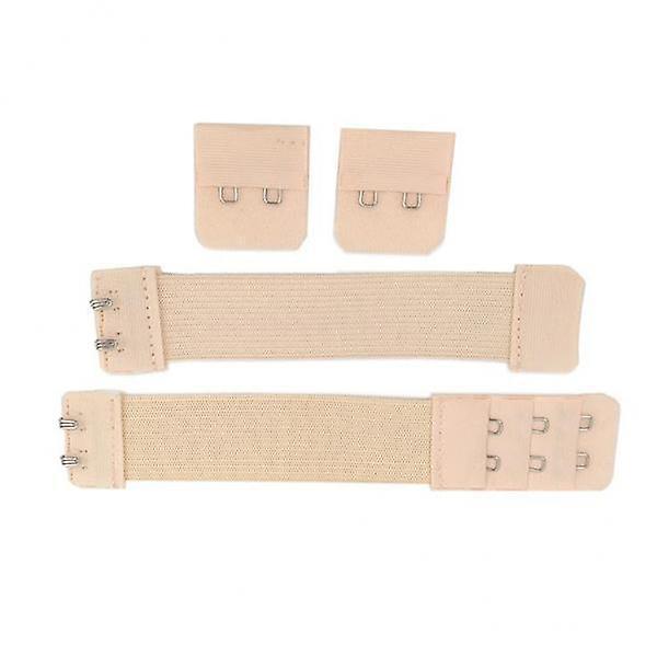 2xAdjustable Elastic Bra Extender 2 Hook Bra Extension Strap Skin Color 3cm