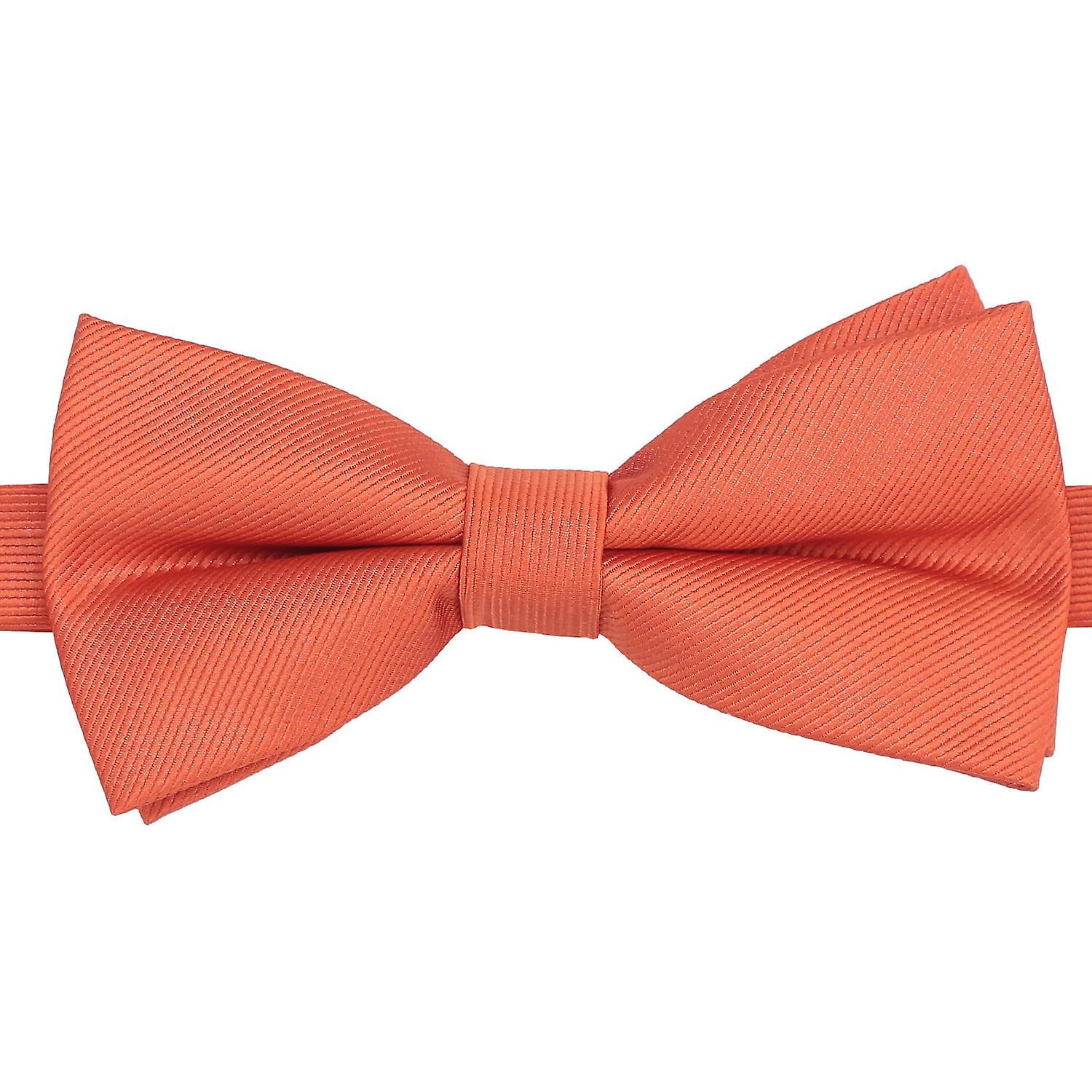 Terracotta Orange Plain Twill Pre-Tied Bow Tie
