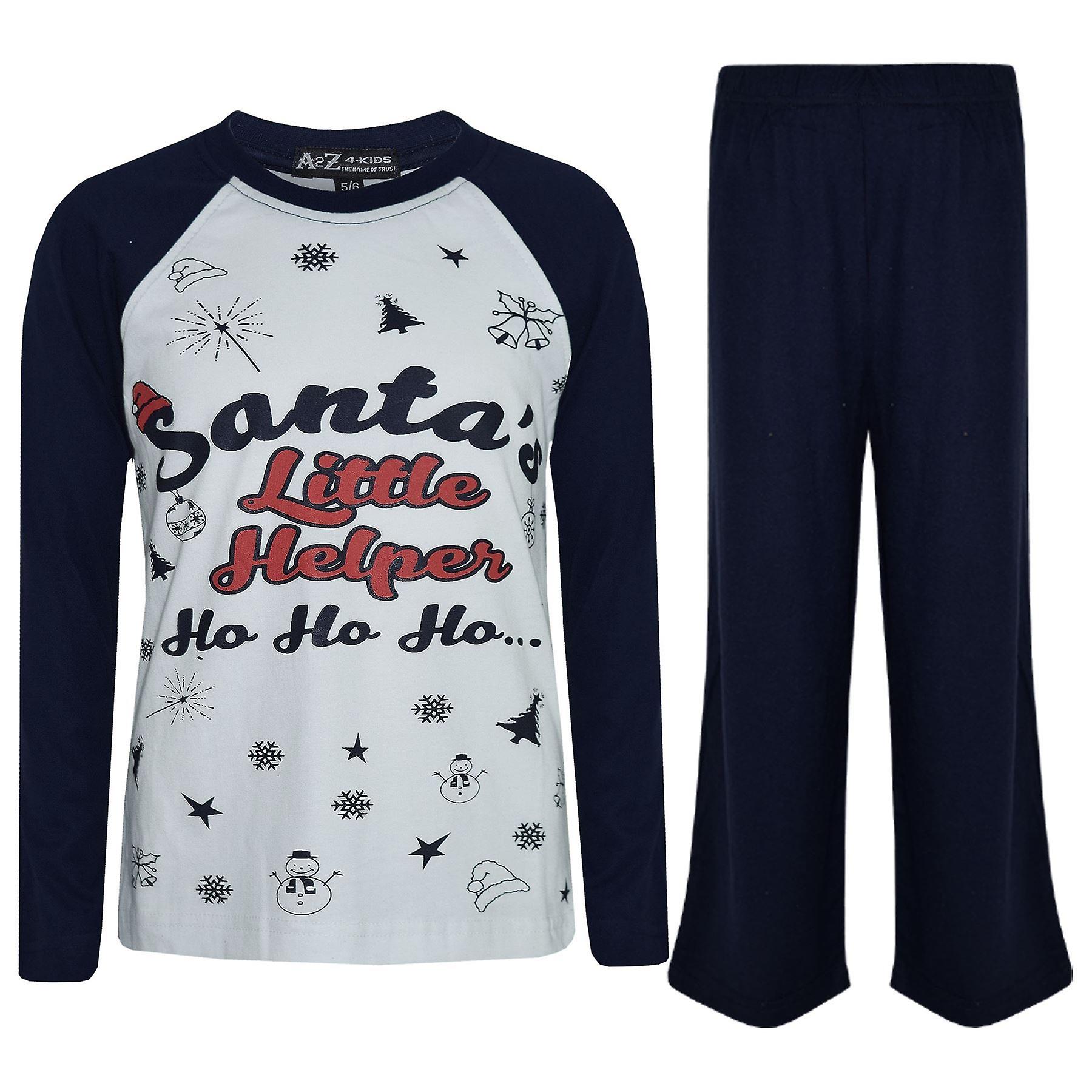 Barn Unisex Santas Little Helper Cotrast pyjamas Set