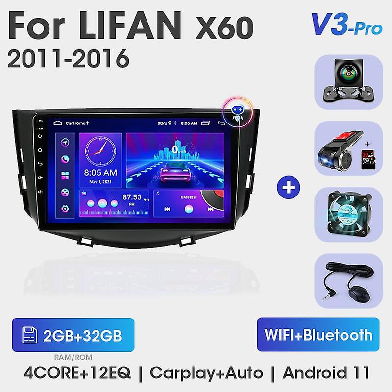 Android 11 Car Radio For Lifan X60 2011-2016 Multimedia Video Player 2din Navigation Gps Carplay Dsp Dvd Stereo Head Unit