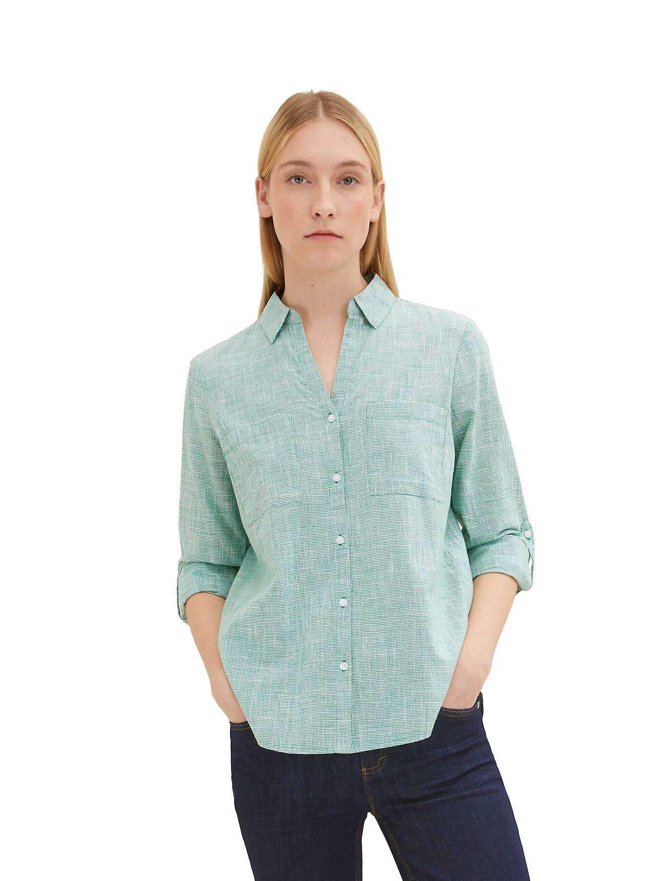 TOM TAILOR Damen Langarm Hemd mit 2 Brusttaschen