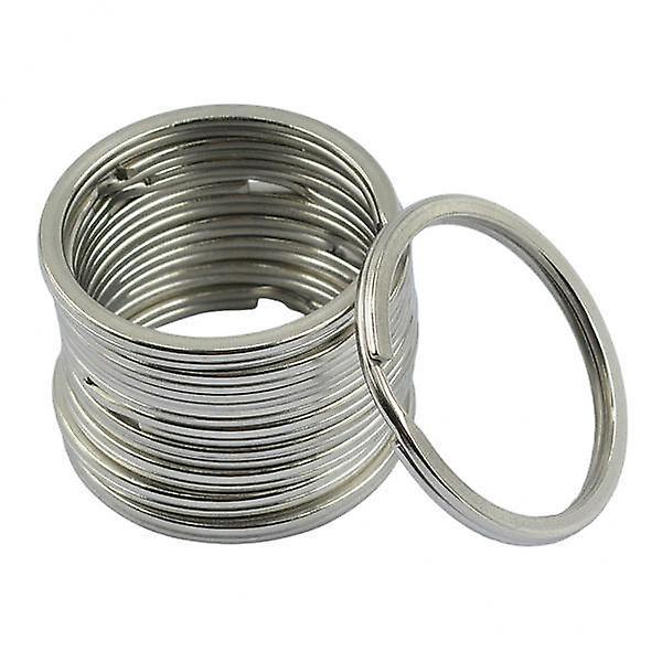6xAcier inoxydable rond fendu porte-clés chaîne fermoir boucle résultats bricolage 25 mm