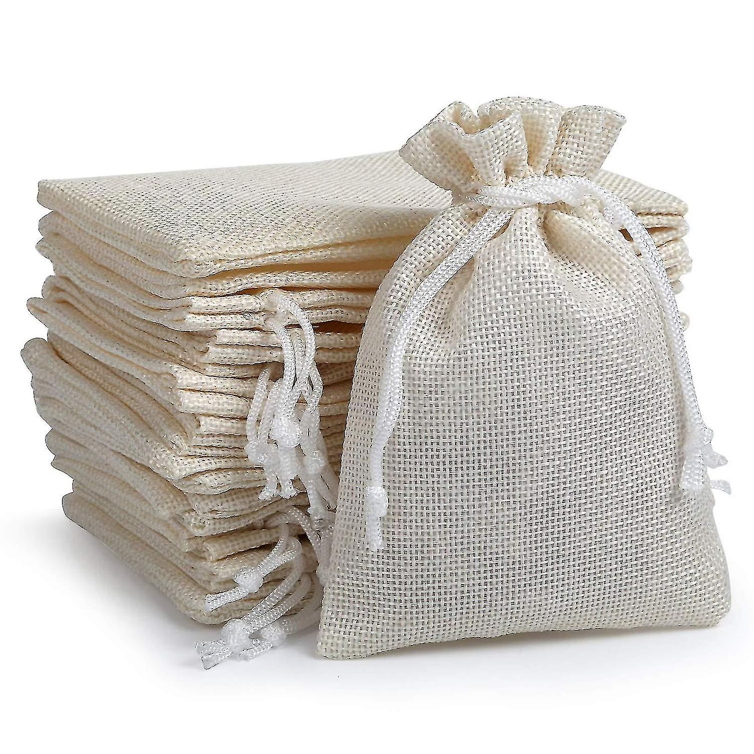 20pcs Linen Jute Gift Pouches Bags Hessian Bags Sack Drawstring Bags Jewellery Pouches Party Storage