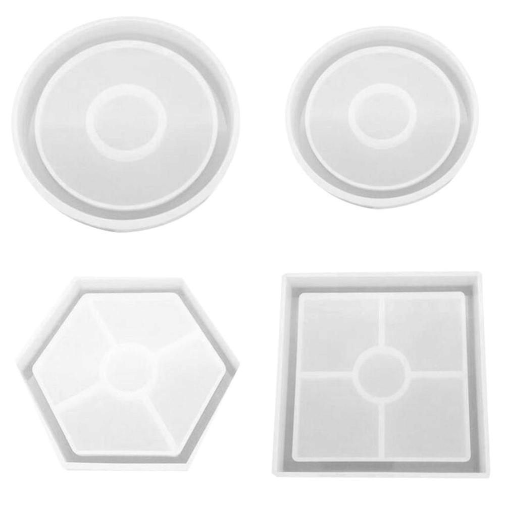 Coaster Silicone Mold Smooth Surface For Diy Epoxy Resin Mold 4 Pieces