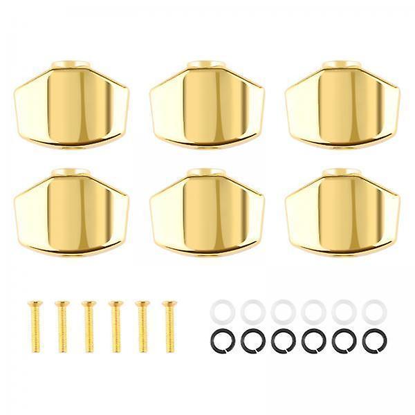 2x6 Pieces Guitar Tuning Peg Button Tuner Machine Heads Zinc Alloy Golden Cap