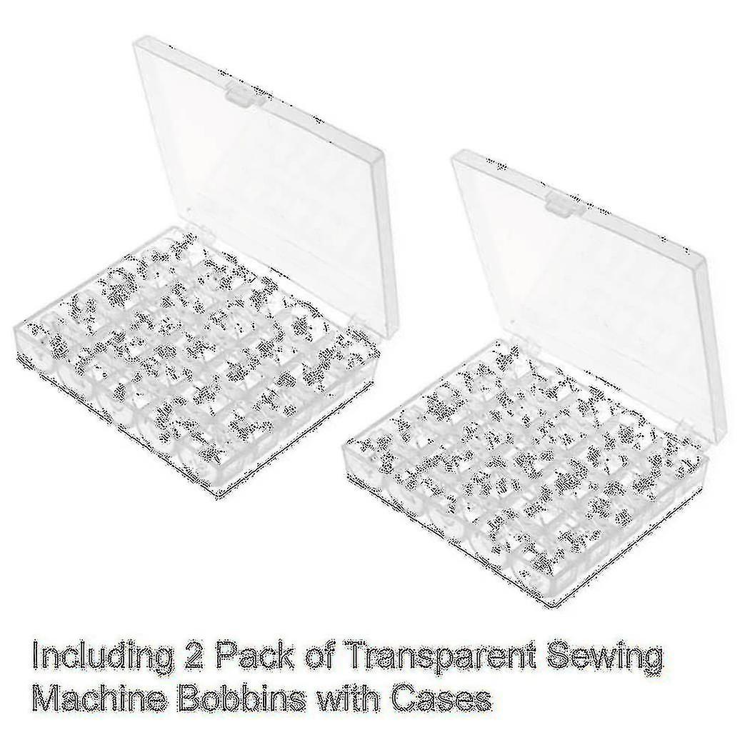 50 Pcs Sewing Machine Bobbins With Case For Brother Singer