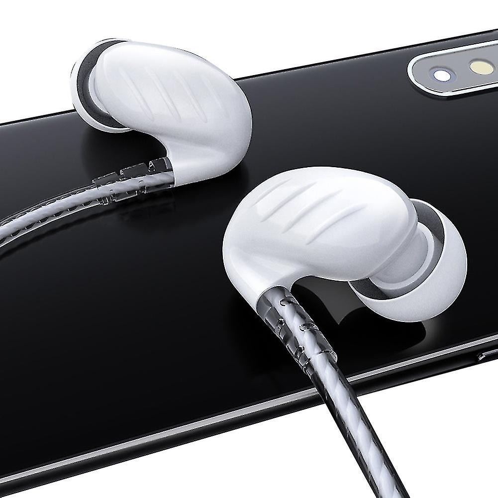 لفائف مزدوجة متحركة داخل الأذن 3.5 مم قابس Hifi 6d سماعة أذن سلكية ثقيلة مع ميكروفون