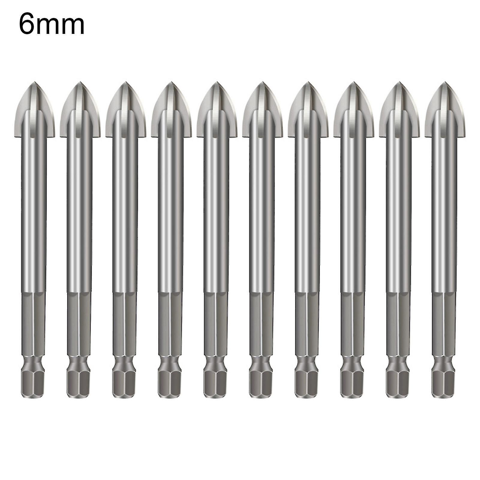 10pcs Cross Durable Triangle Drill Bit High Hardness Wear-resistant Fully Polished Multifunctional Tip Drill Bit For Woodworking