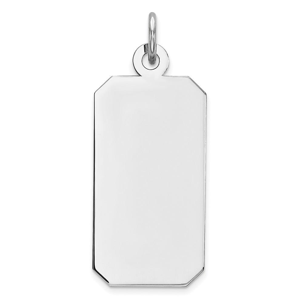 925 Sterling Silver Round Disc Charm Pendant - 33x26mm, 0.46mm Thick, Engravable, Hypoallergenic (No Chain Included) - View #2
