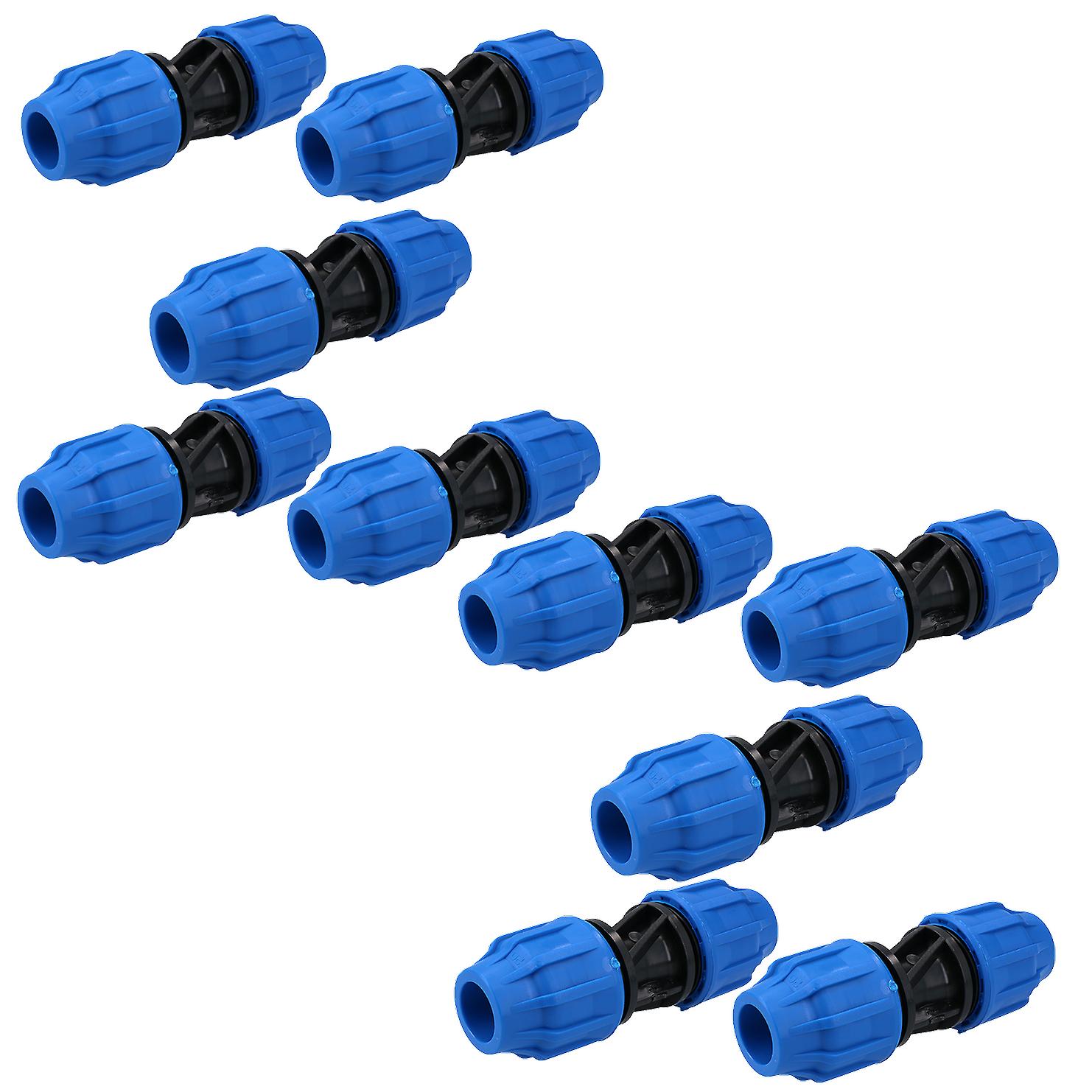 20 x 20mm MDPE Straight Pipe Compression Fitting Coupling Connector 10 Pack