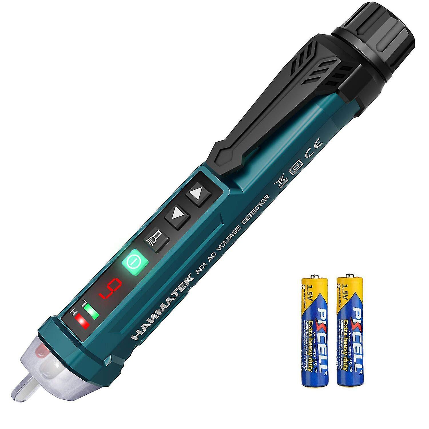 Non-contact Voltage Detector, Ac1 Adjustable Sensitivity/lcd Display/led Flashlight/dual Range 12v/48v-1000v