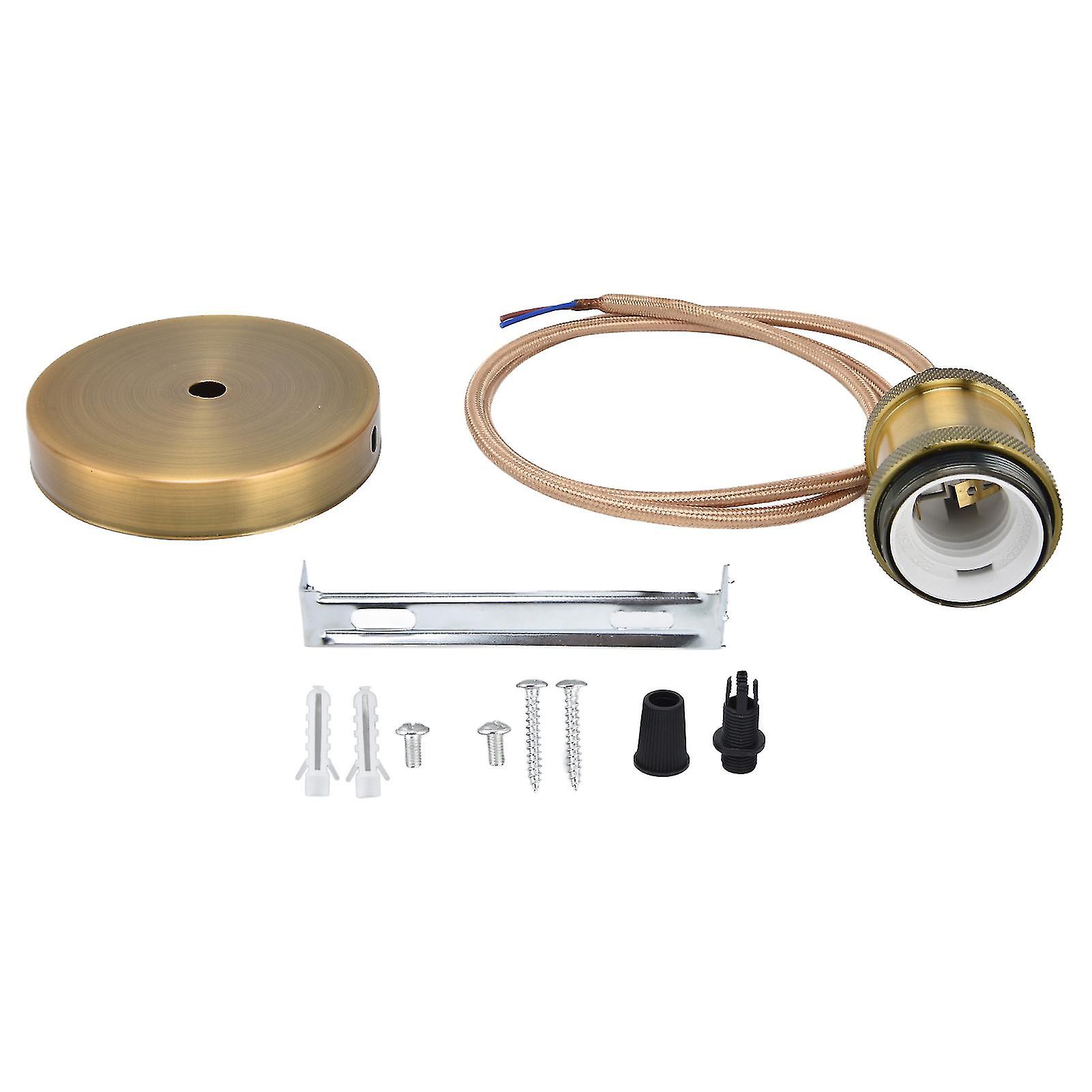 E27 Socket with Cord, Vintage Pendant Light for Bedroom, 100-240V