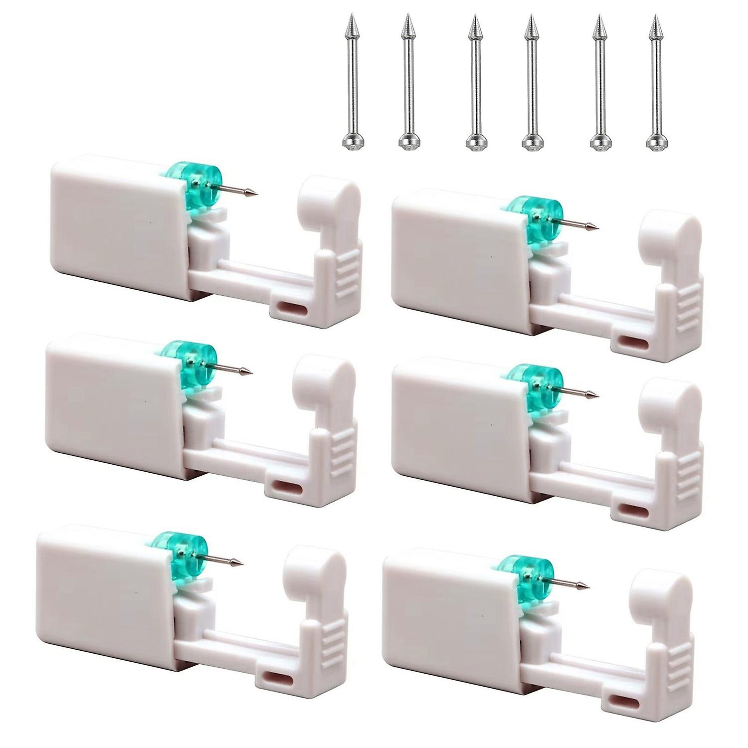 6 Stück steriles Einweg-Nasenpiercing-Kit Werkzeug-Sicherheits-Tragbares Selbst-Nasenpiercing-Kit mit Nasenstecker 6Pcs