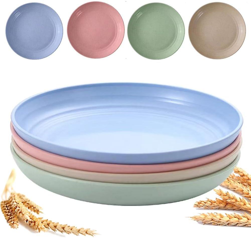 9 Inch Wheat Straw Reusable Plates Microwave Safe Dishwasher Safe