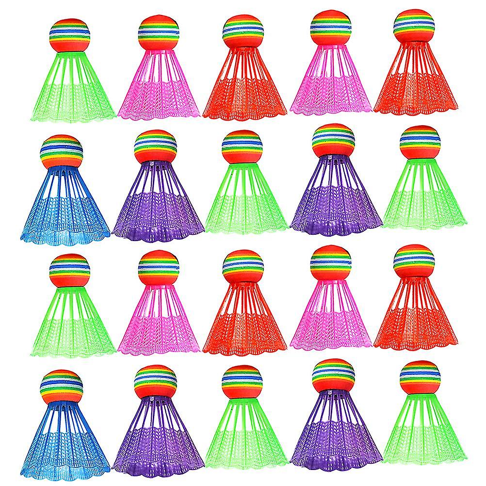 20個のバドミントンバーディーバーディーシャトルコックキッズシャトルコックエアバドミントンシャトルシャトルコックナイロンシャトルコック