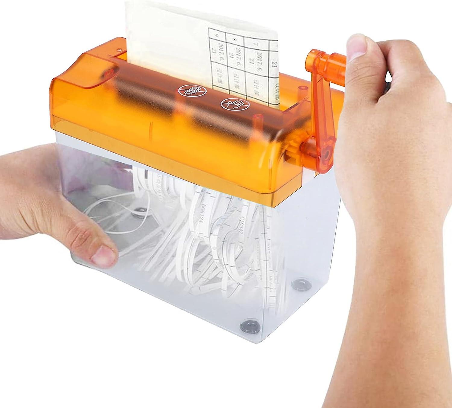 Manual Paper Shredder, Portable Mini Paper Grinder Document File Compact Hand Crank Shredder Desktop