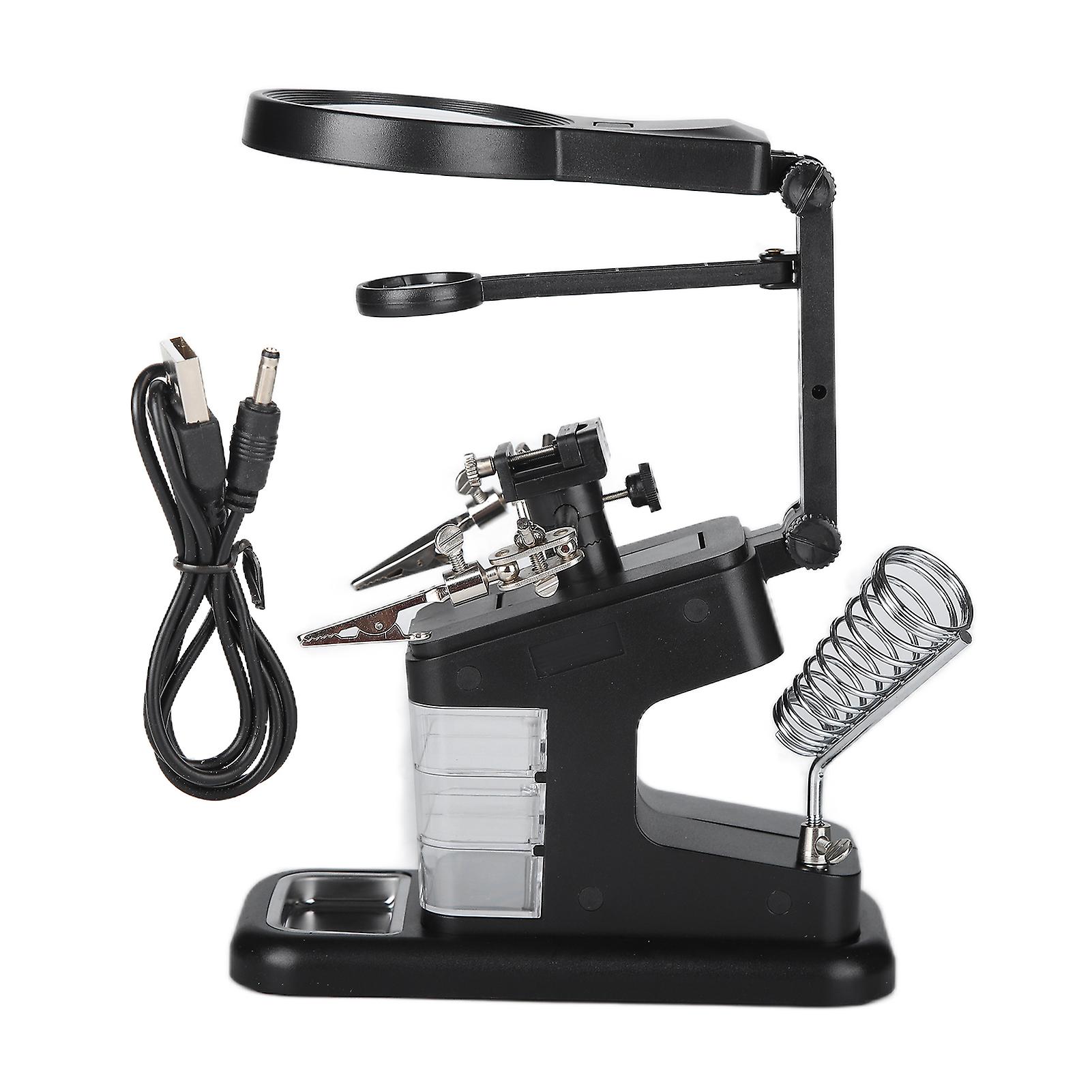TH‑7026 Desktop Magnifying Glass with 10LED Light Welding Magnifying Glass Repairing Tool 3X / 4.5X / 25X