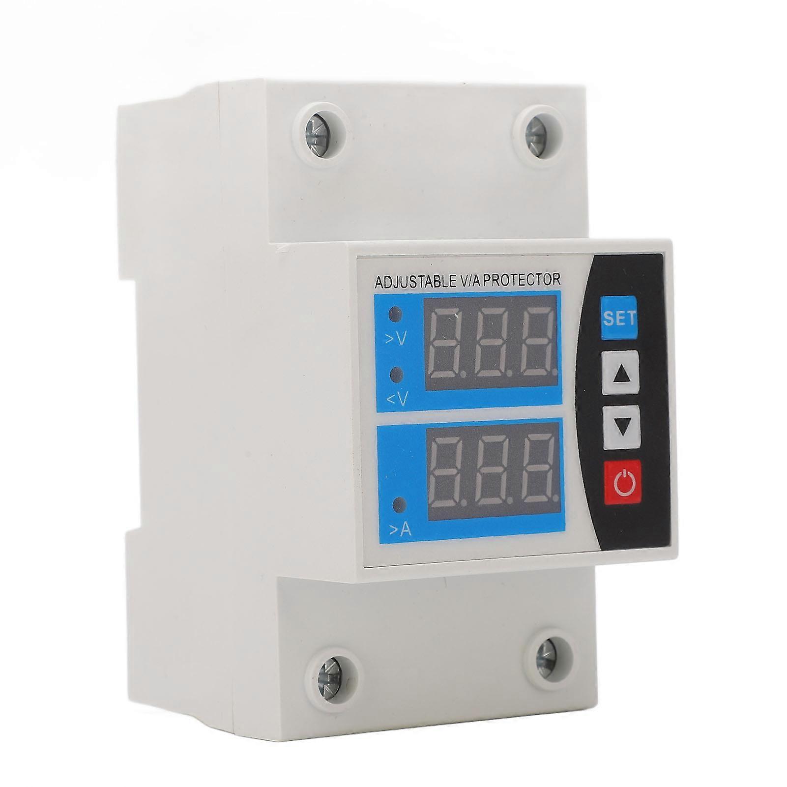 Voltage Protector Low Voltage Protector Current Limit Din Rail Adjustable 2 Screen Auto Reset Protection Device 240V~300V 63A