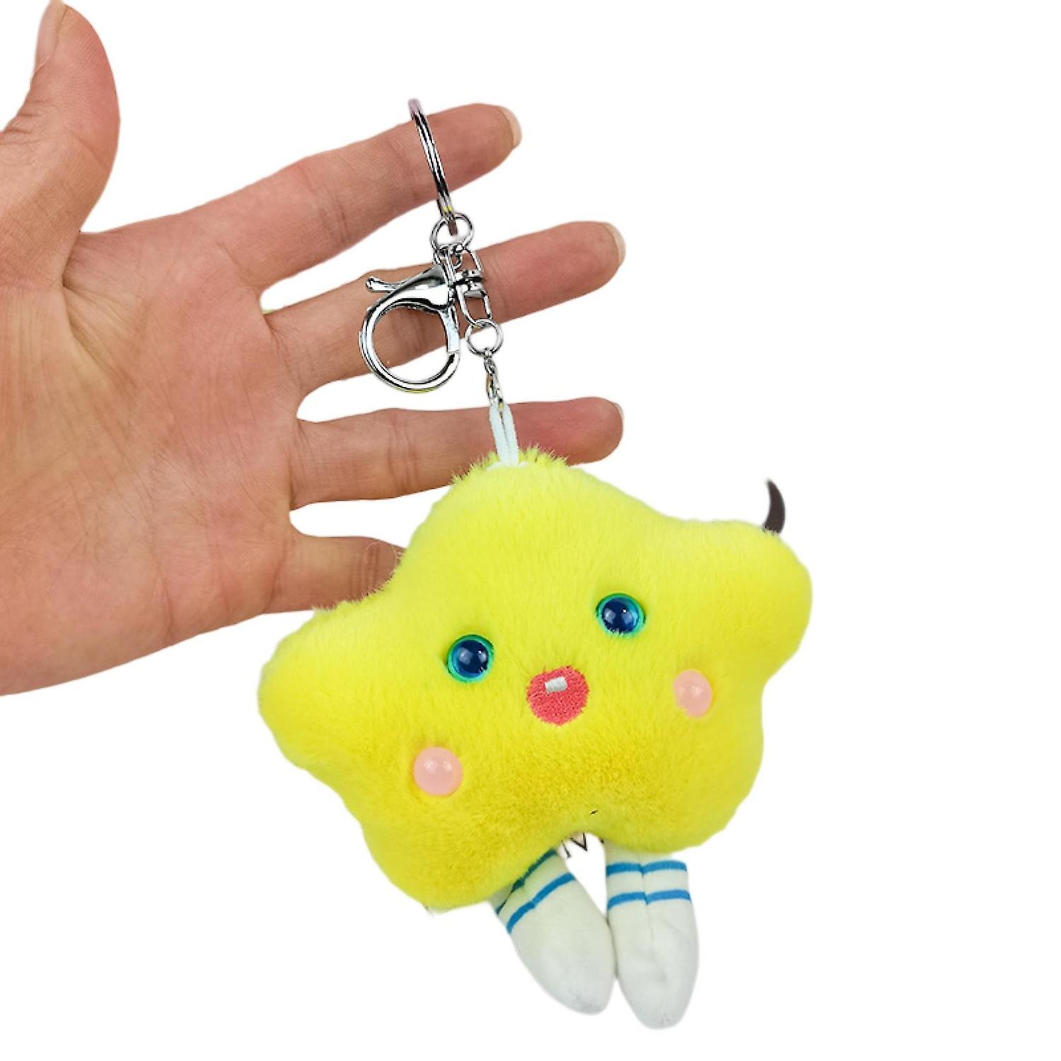 12cm Star Keychain 3D Eyes Lovely Star Doll Plushie Hanging Decoration Soft Stuffed Doll Plush Key
