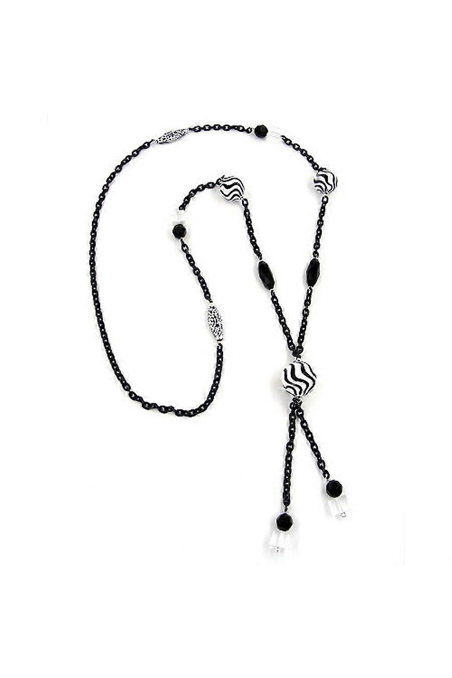 Necklace Beads Black & White 90cm - Gl02275