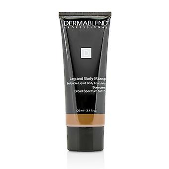 Dermablend leg and body make up buildable liquid body foundation sunscreen broad spectrum spf 25 - #deep natural 85n 100ml/3.4oz