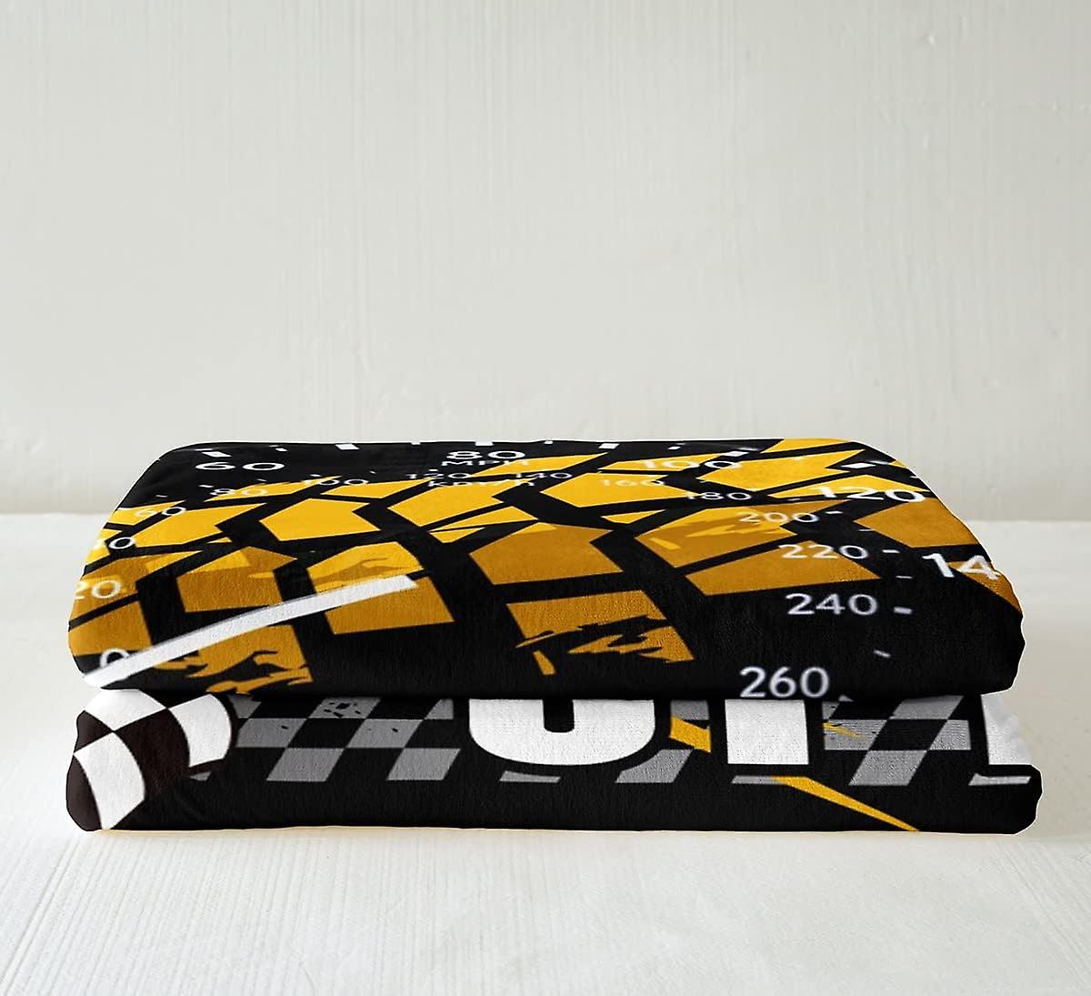 Rennsport-Plüschdecke Mit Auto-Print – Fleece & Sherpa, Weich, Für Couch & Bett, Mehrere Größen
