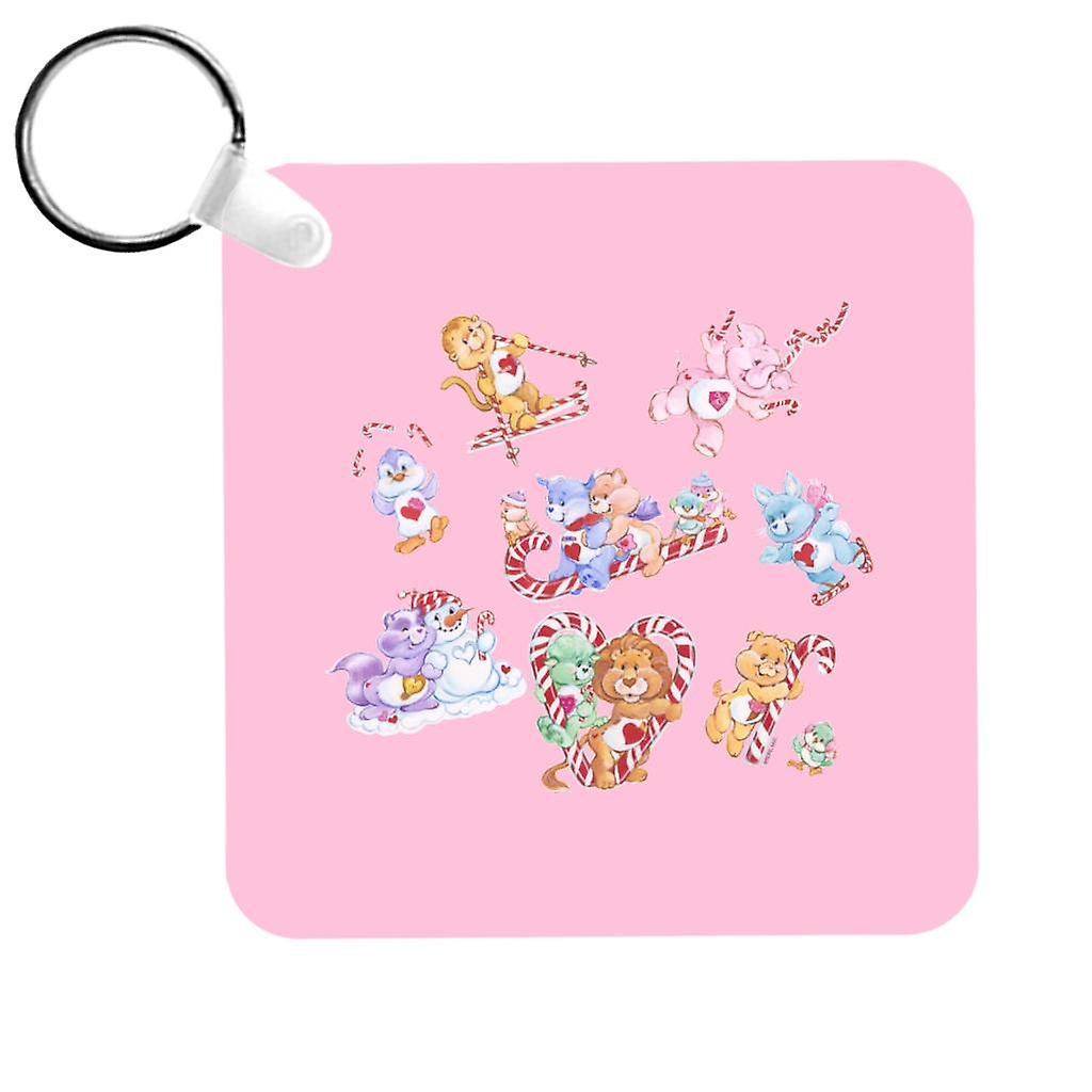 Care Bears Christmas Candy Cane Montage Keyring