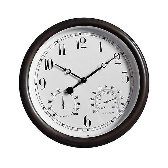 Wall Mounted Clock Dust-proof Compact Easy to Read Useful Temperature Display Wall Hanging Clock for Garden