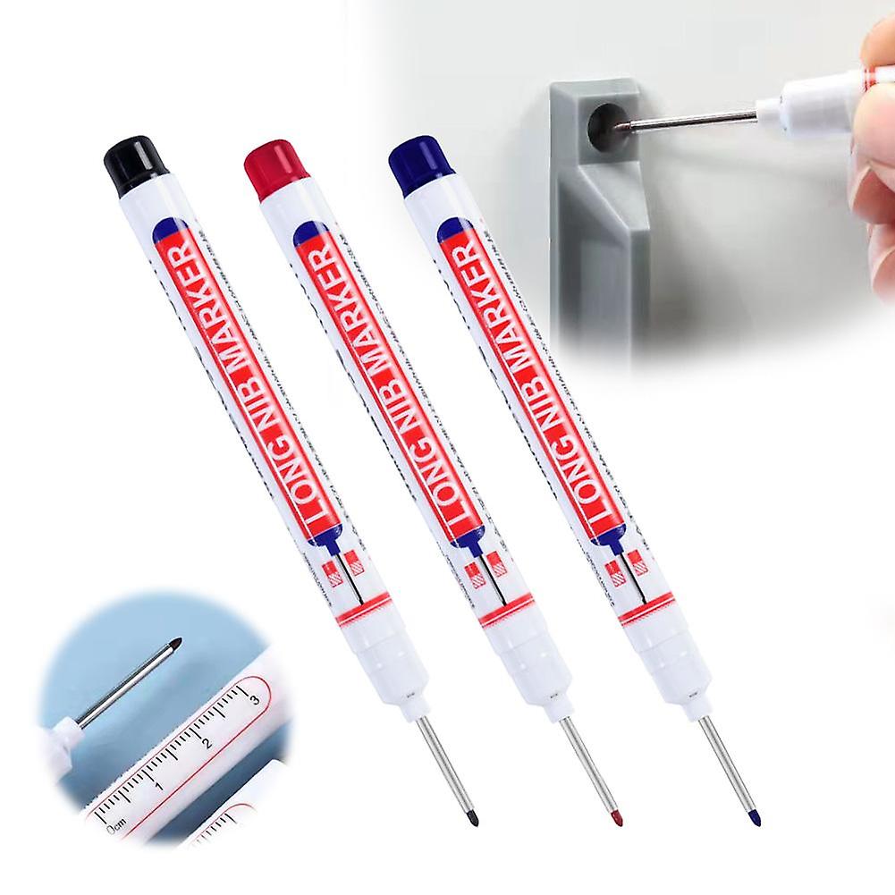 10 Long Head Markers Woodworking Multi-Purpose Deep Hole Marker Pens