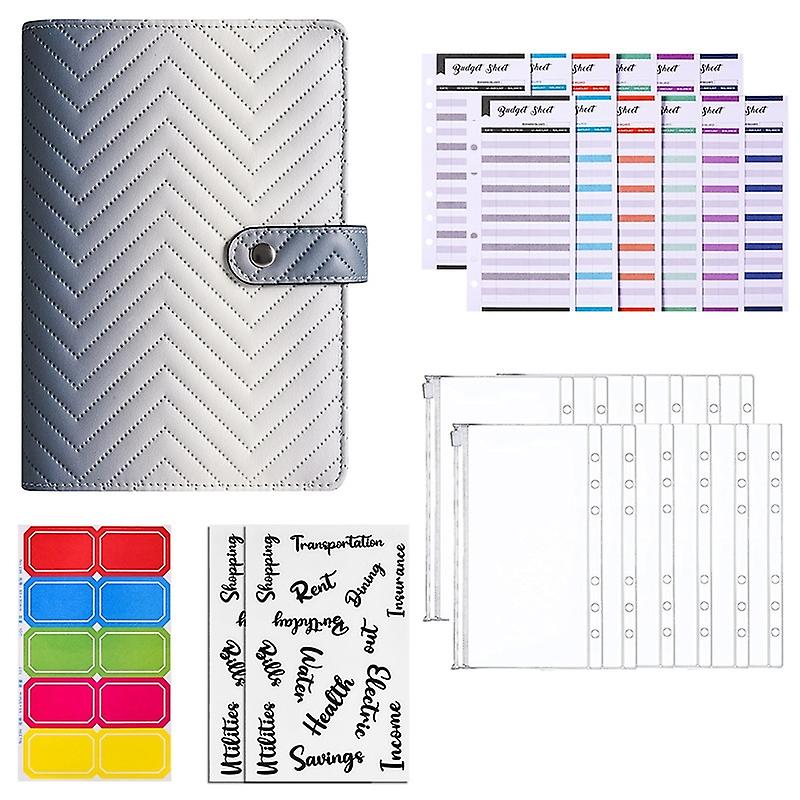 A6 PU Macaron Notebook Budget Book Gradient Black