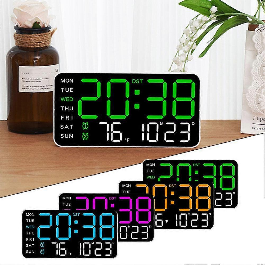 Große Digitale Wanduhr Woche Datum Temperatur Display Tisch LED Wecker