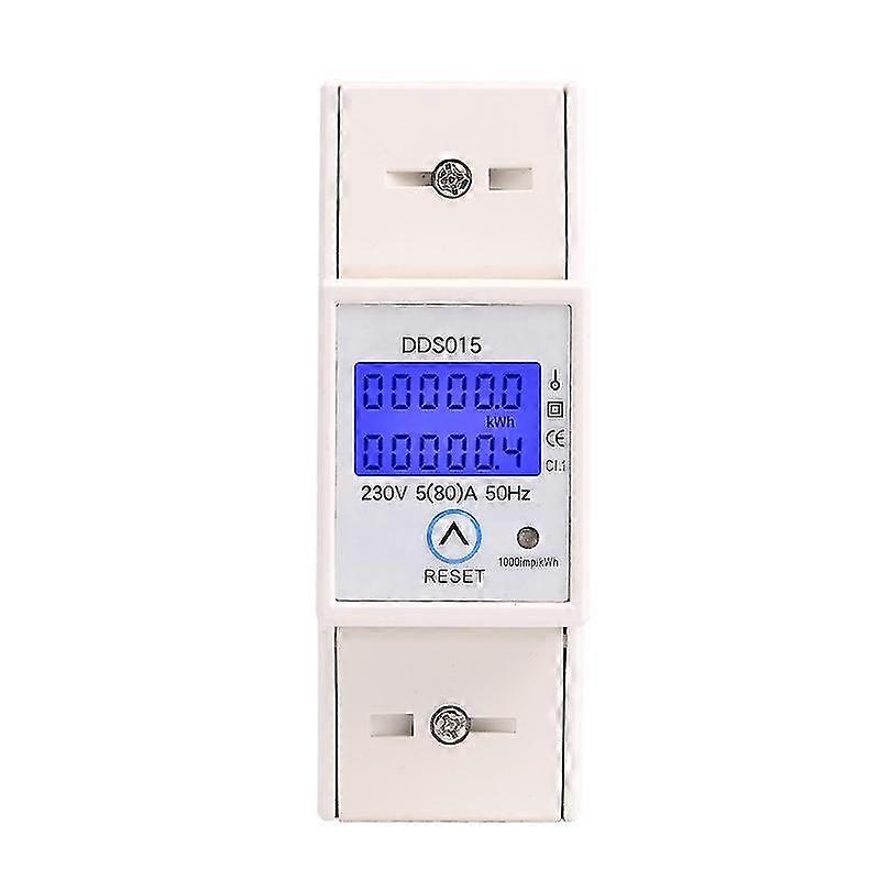 Digital Lcd Single Phase Energy Meter, Din-rail Energy Meter Dds015(1pc, White)