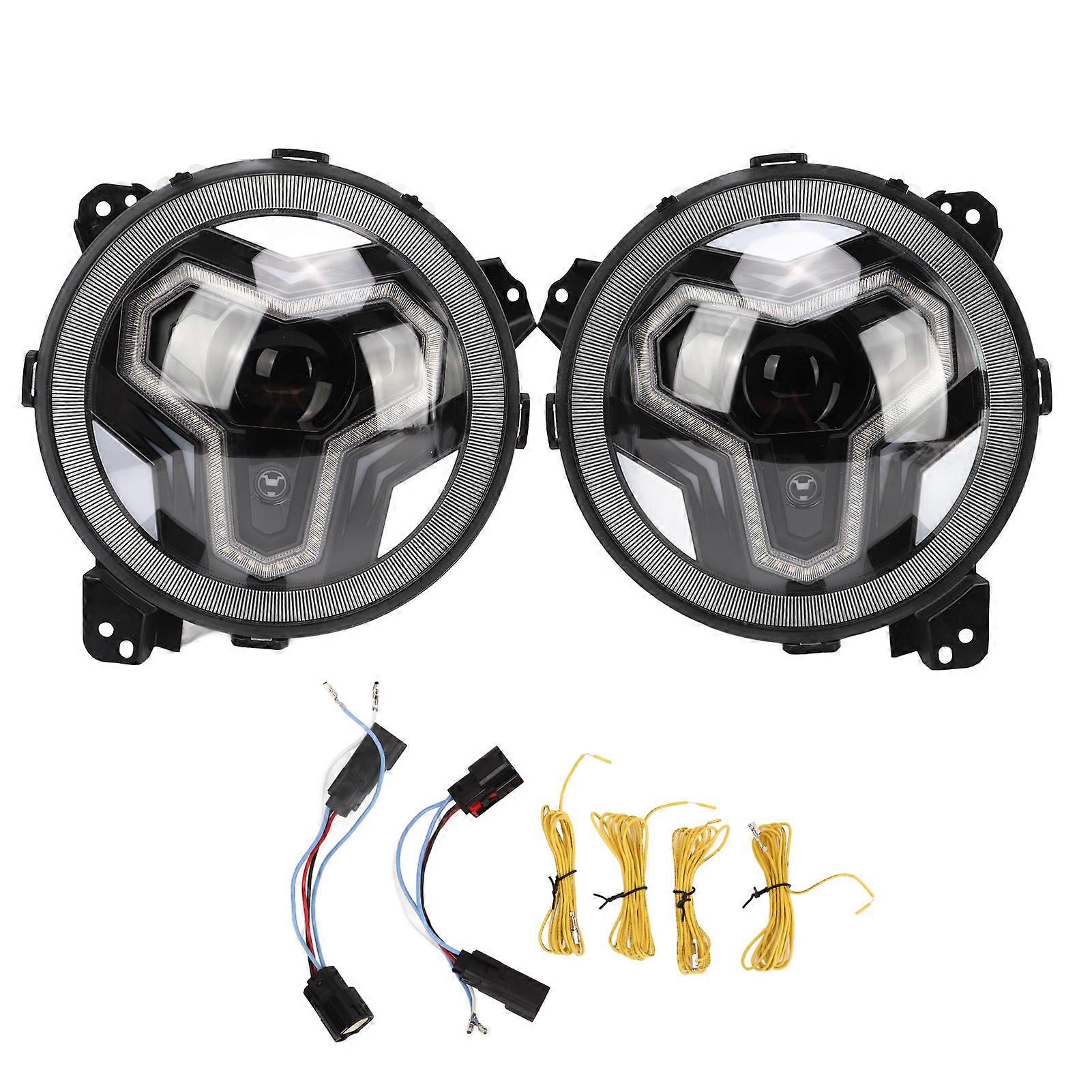 9 in LED Headlights with Integrated DRL Turn Signal High Low Beam Light Replacement for Jeep Wrangler JL Gladiator JT E2U211