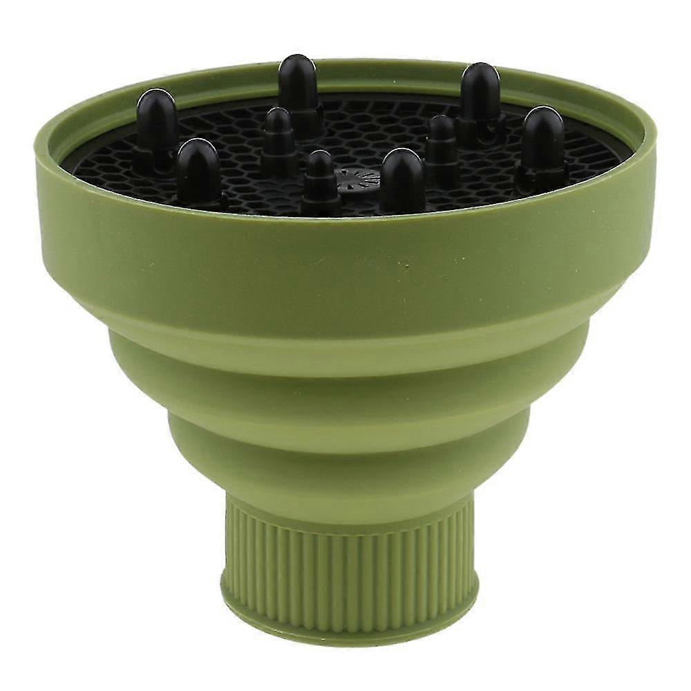 Green Silicone Plastic Foldable Styling Hair Dryer Fan Diffuser Tool