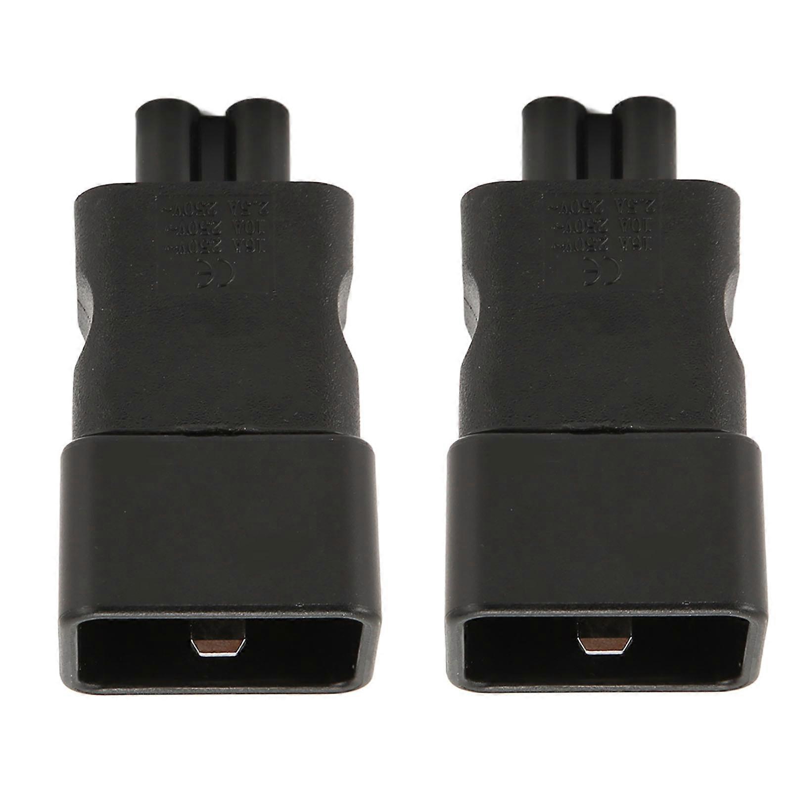 2pcs IEC320 C20 to IEC320 C6 Power Adapter Professional C20 to C6 Power Plug Adapter for Laptop PDU Server UPS Socket 250V