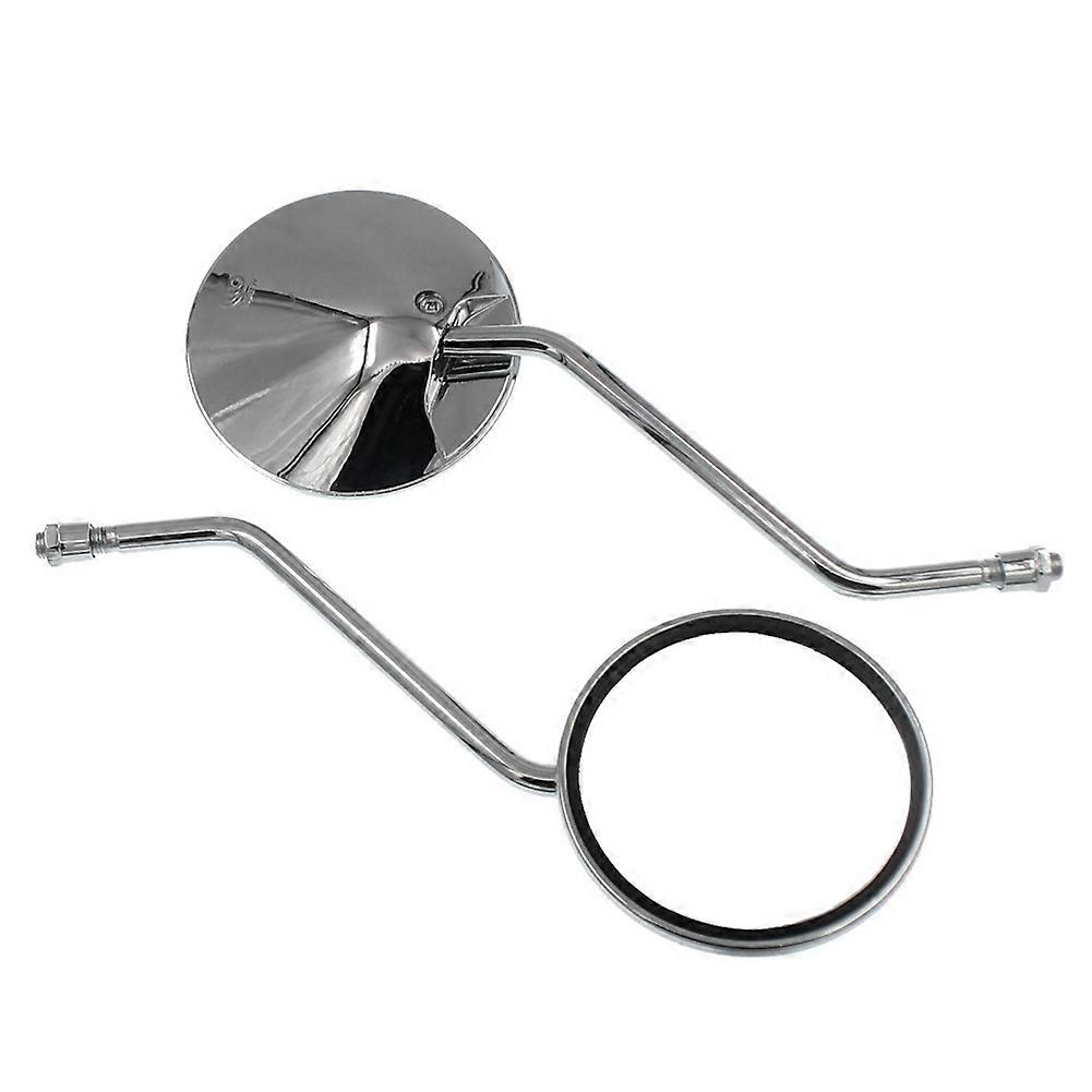 1 Pair Motorcycle Scooter Mirrors Universal Motorbike Rear View Mirror 8mm Round Oval Convex Mirrors