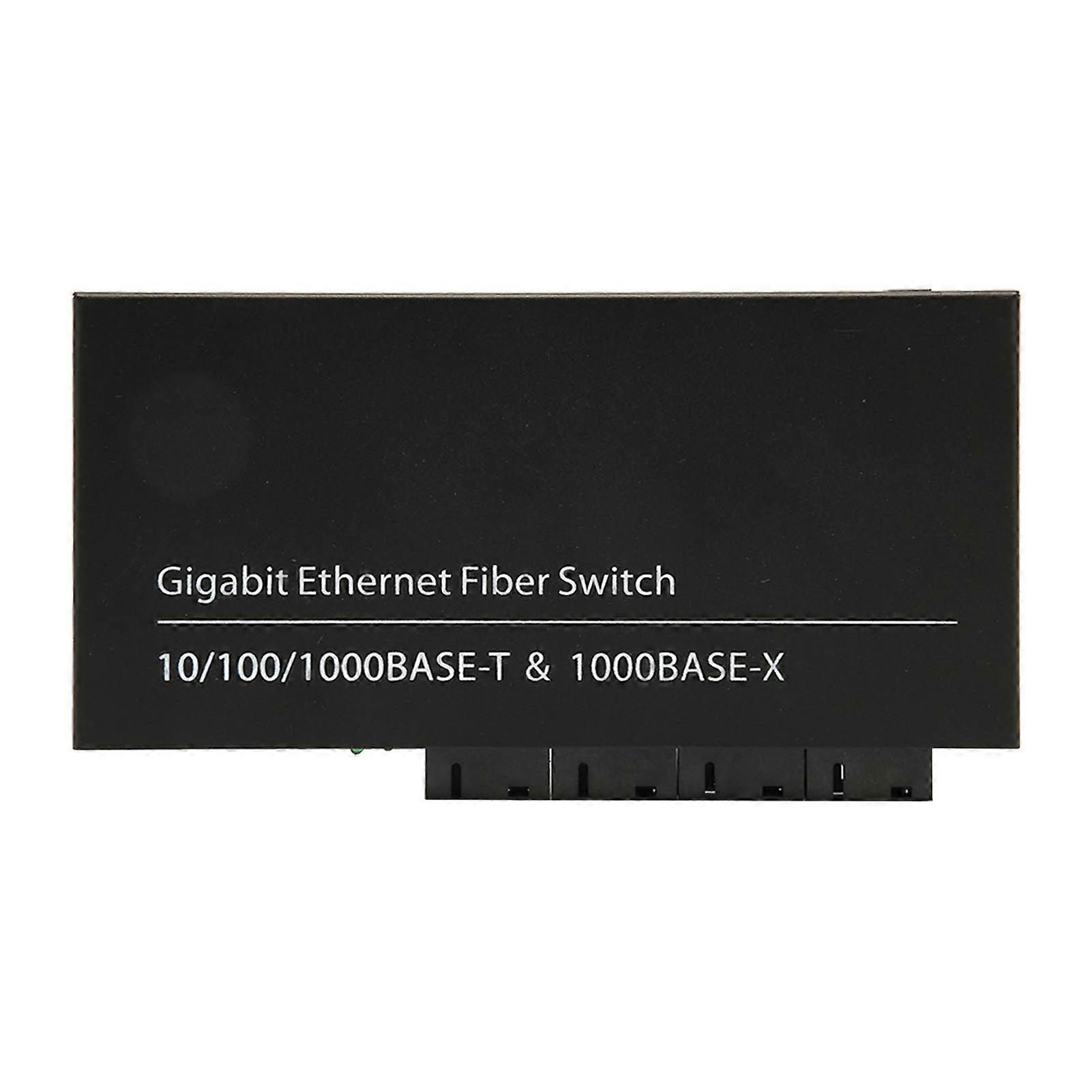 Fiber Transceiver Single Mode Tx1310nm Rx1550nm 20km Range RJ45 Port 2 Electrical 4 Optical Ports
