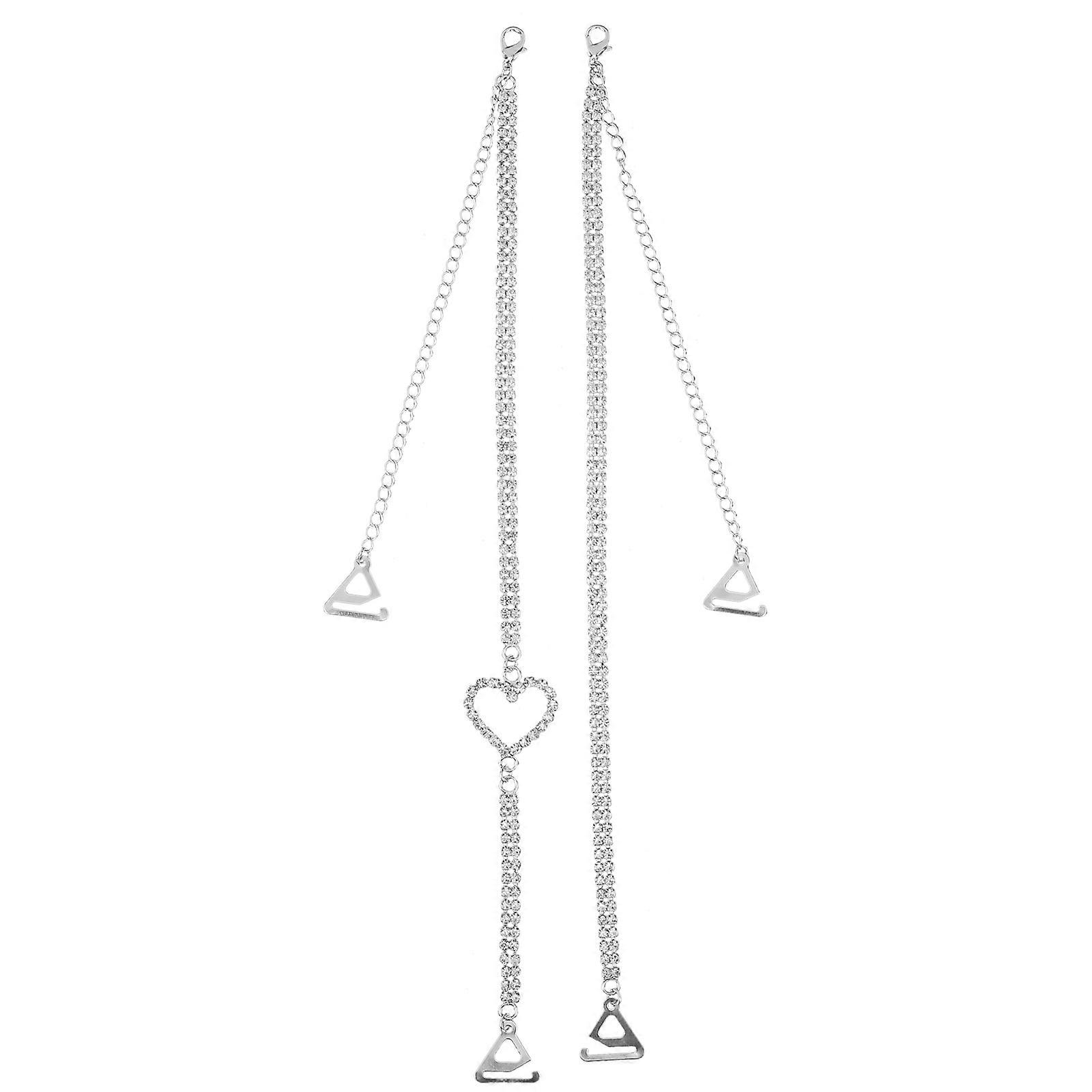 1 par bh-stropper rhinsten skulderstropper stropløse kjolestropper udskiftninger