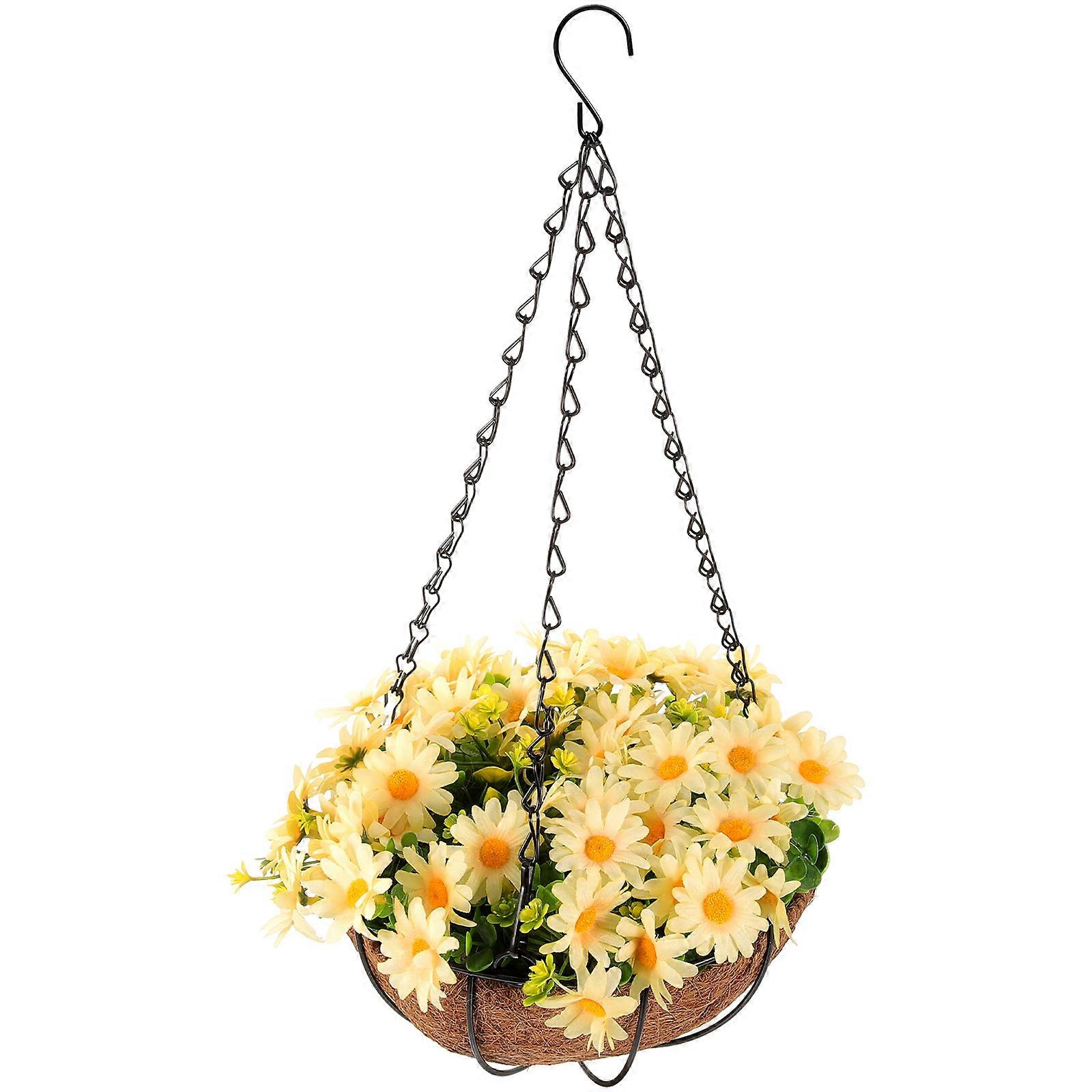 Hanging Flower Basket Balcony Planter Garden Chained Hanging Planter with Coco Liner