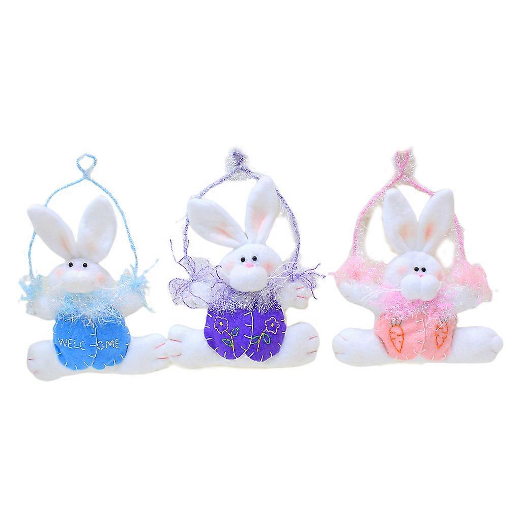  3pcs Cute Rabbit Bunny Hanging Ornament for Easter Decoration Happy Easter Decor