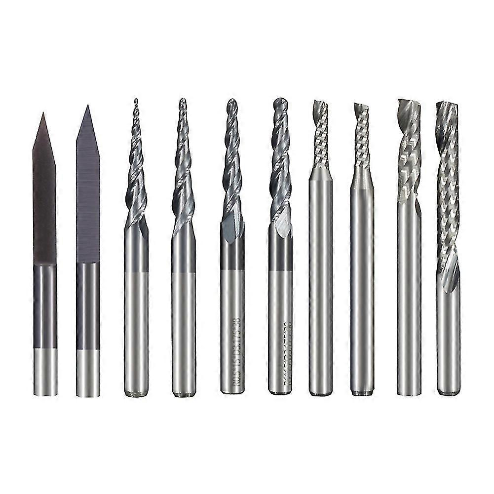 Frez 10szt 3.175mm Shank Solid Carbide Grawerowanie bitów Cnc Router Bits do rzeźbienia węglika