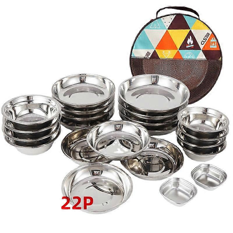 22 piece outdoor camping tableware