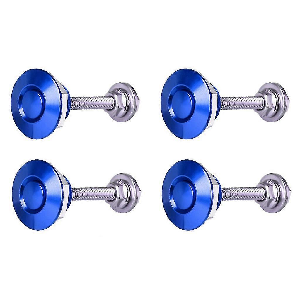 2 Pair Push Button Quick Release Hood-bonnet Pins Lock-clip Car-bumper Latch-kit