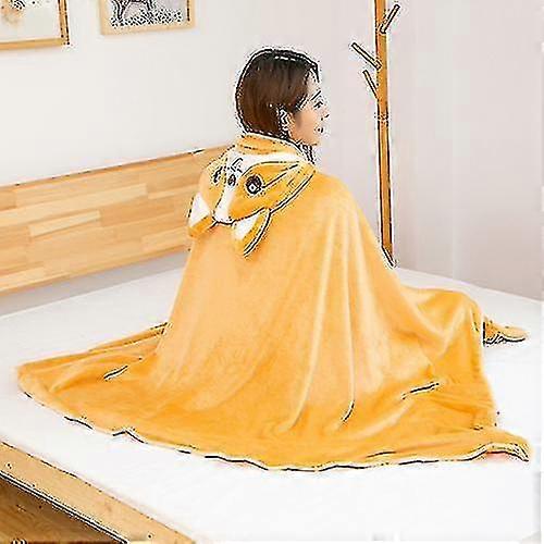 Fleece Blanket With Hooded For Women Men Winter Warm Lightweight Travel Wearable Blanket Animal Dinosaur Dog Cute Blankets