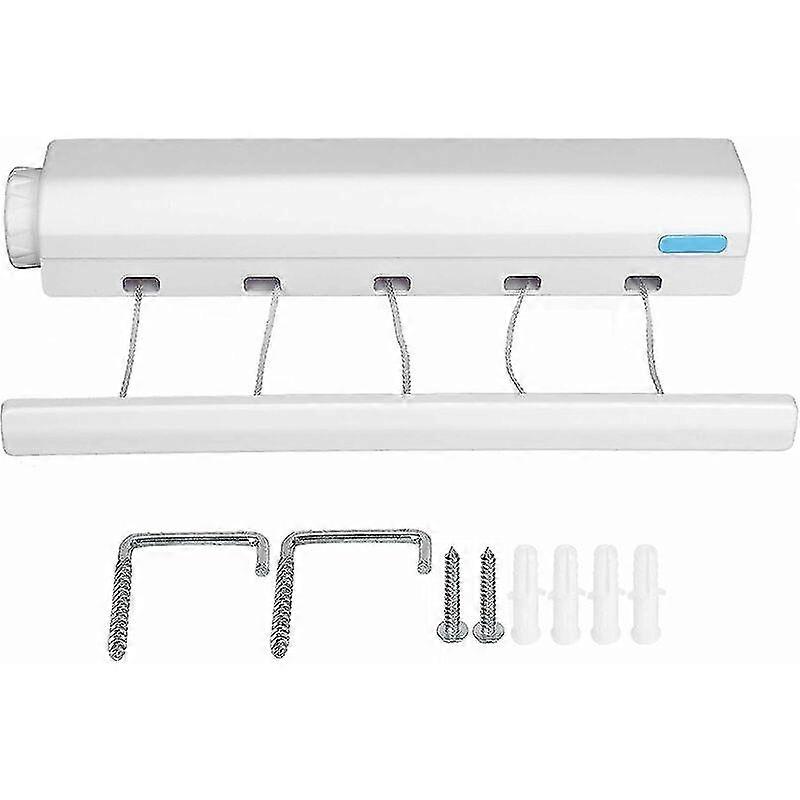 Expandable Wall Mounted Drying Rack, Wall Mounted Clothes Dryer with 5 Wires of 3.75 Meters, Indoor and Outdoor Clothes Drying Rack