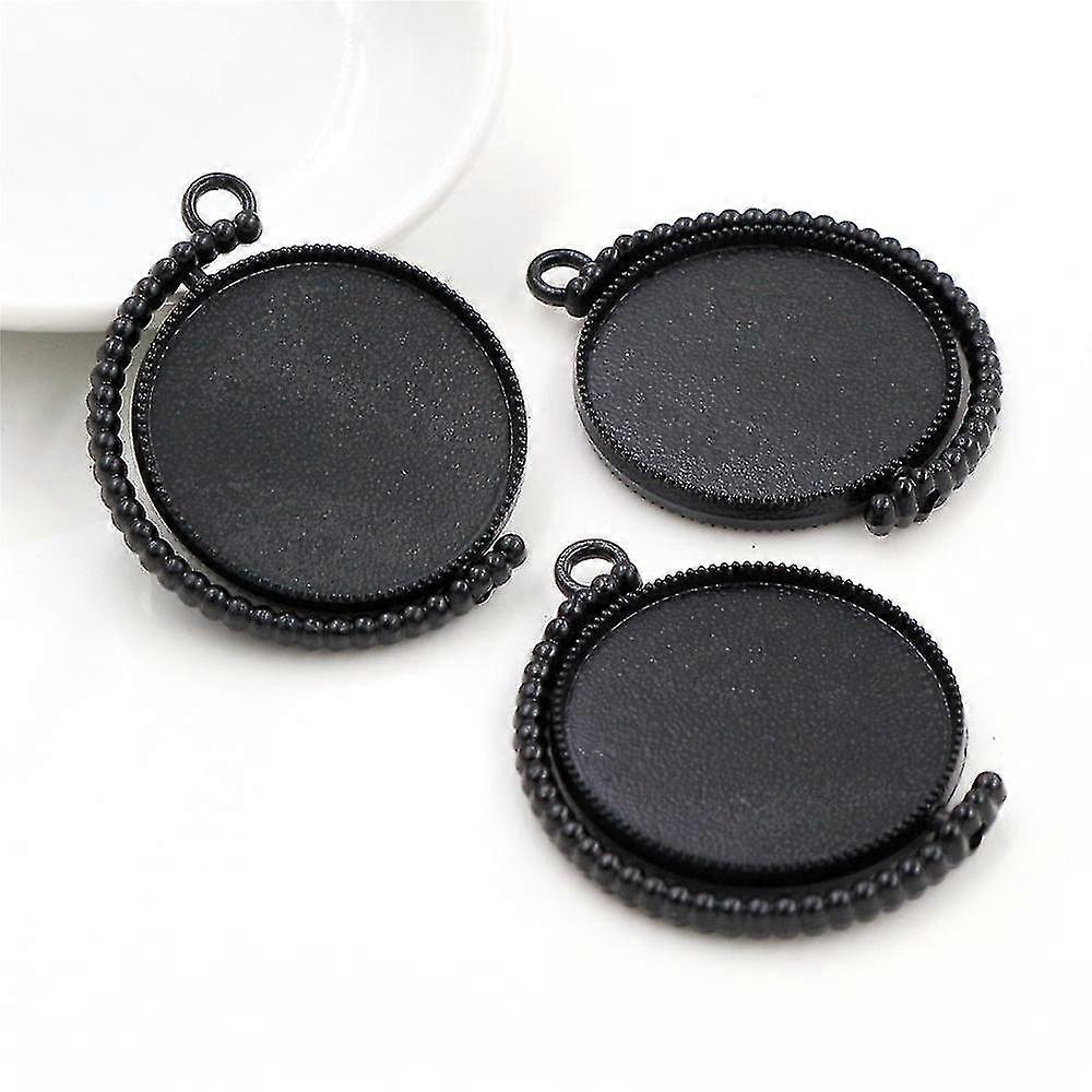 5 قطع 20 مم 25 مم 30 مم دوران الحجم الداخلي مزدوج الجانب الروديوم 8 ألوان كاميو كابوشون قاعدة إعداد السحر أزياء جديدة قلادة