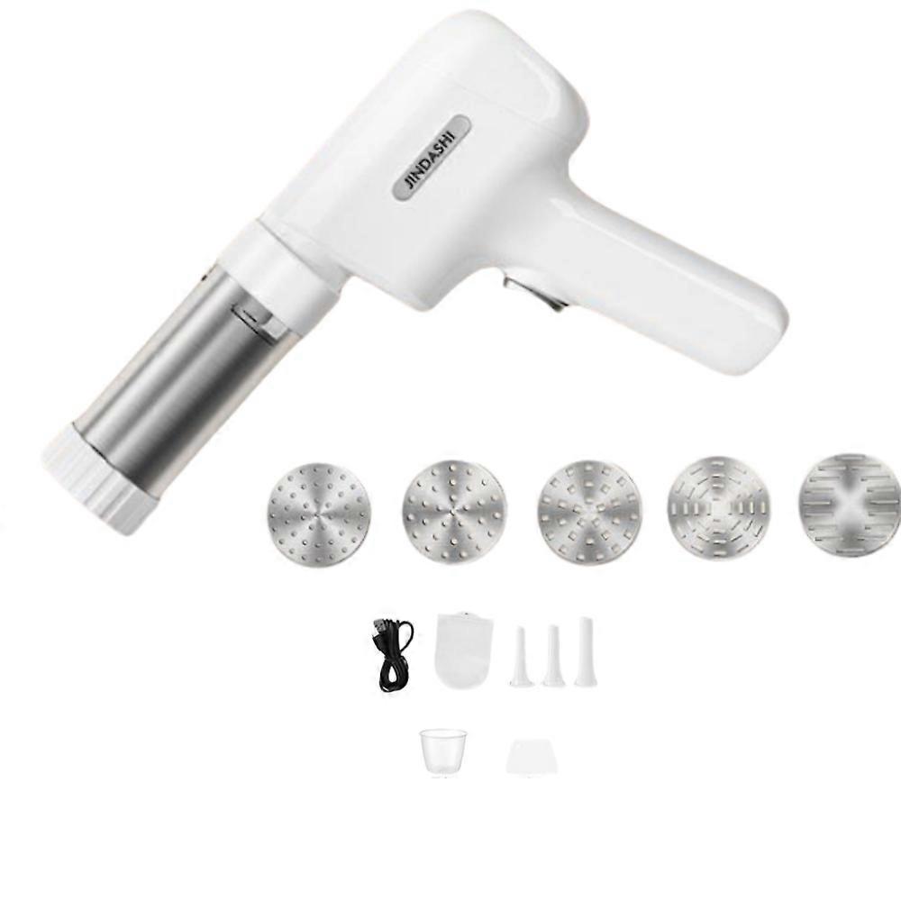 Automatic Noodle Ejector, 5-in-1 Portable Cordless Noodle Press Maker MachineHandheld Electric Noodle Machine, Portable Italian Noodle Making Machine