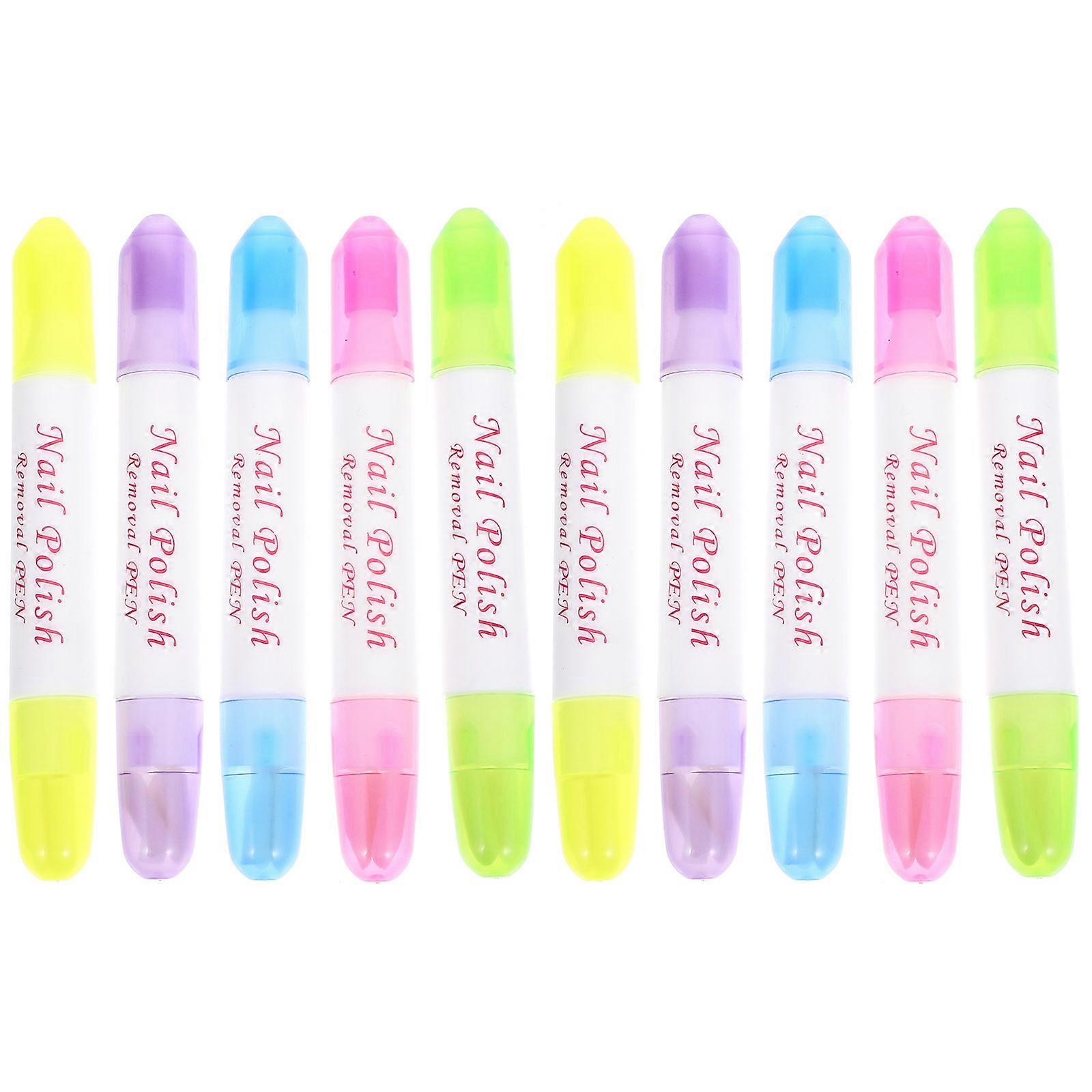 10 قطع طلاء الأظافر مزيل القلم حواف الأظافر مصحح الأقلام طلاء الأظافر أقلام التنظيف